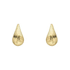Elements Gold Ridged Teardrop Stud Earrings