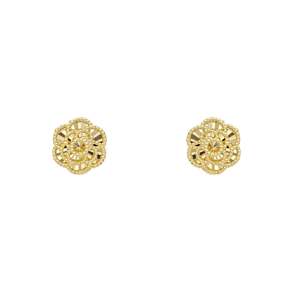Elements Gold English Rose Stud Earrings