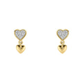 Elements Gold Double Heart Drop Earrings