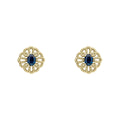 Elements Gold Ornate Sapphire Stud Earrings