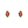 Elements Gold Marquise Garnet Stud Earrings