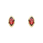 Elements Gold Marquise Garnet Stud Earrings