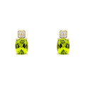 Elements Gold Cushion Cut and Cluster Peridot Earrings
