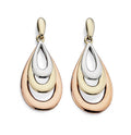 Elements Gold Tri-Metal Teardrop Earrings