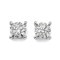 Elements Gold Diamond Cluster Stud Earrings