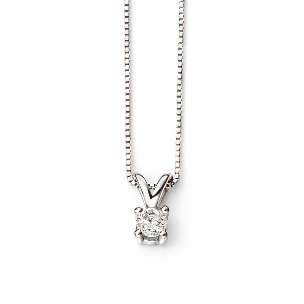 Elements Gold Double Bale Solitaire Diamond Pendant