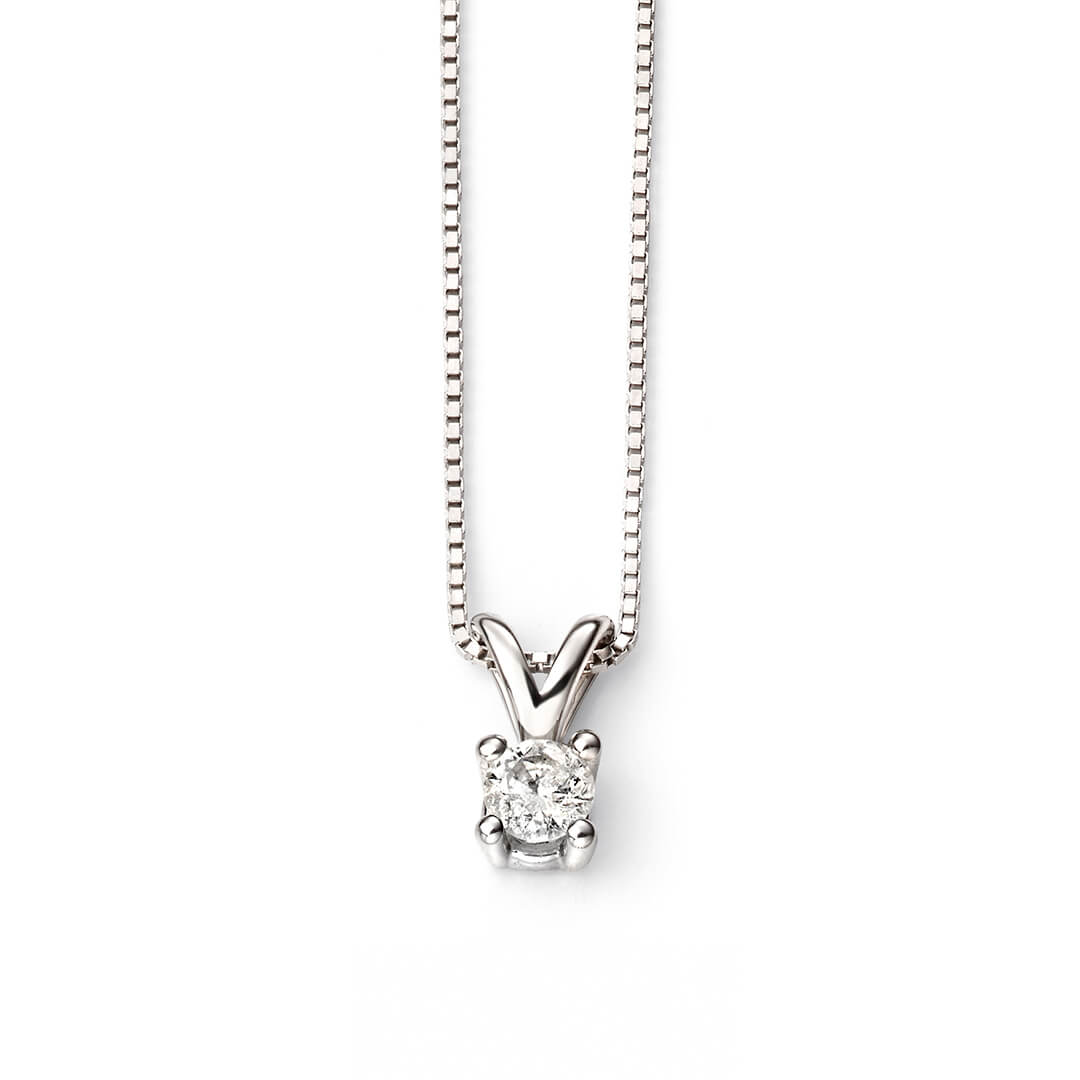 Elements Gold Double Bale Solitaire Diamond Pendant