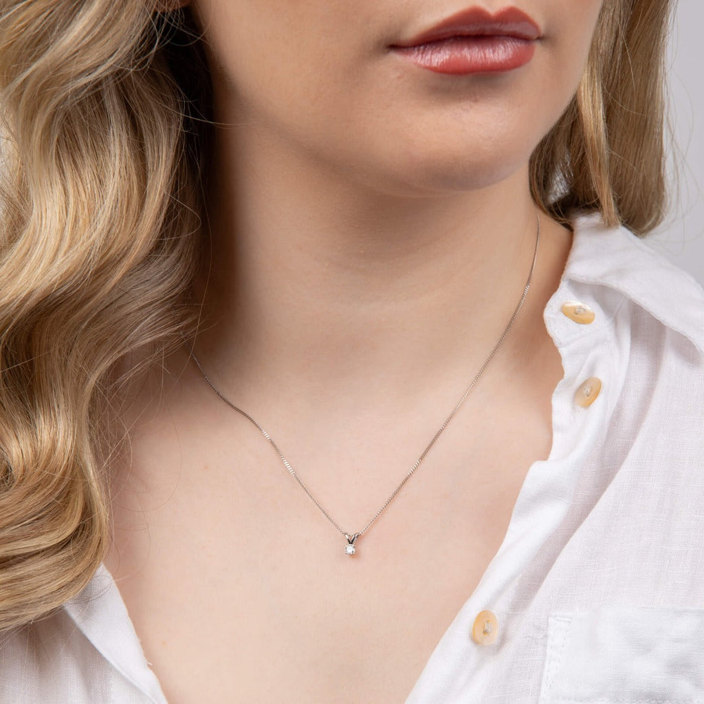 Elements Gold Double Bale Solitaire Diamond Pendant