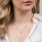 Elements Gold Double Bale Solitaire Diamond Pendant