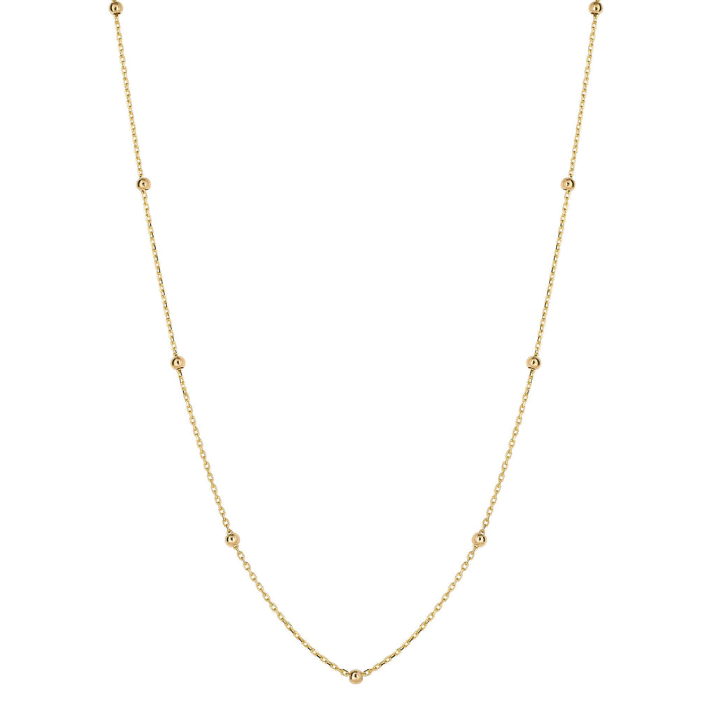 Elements Gold Fine Ball Station Chain Necklace