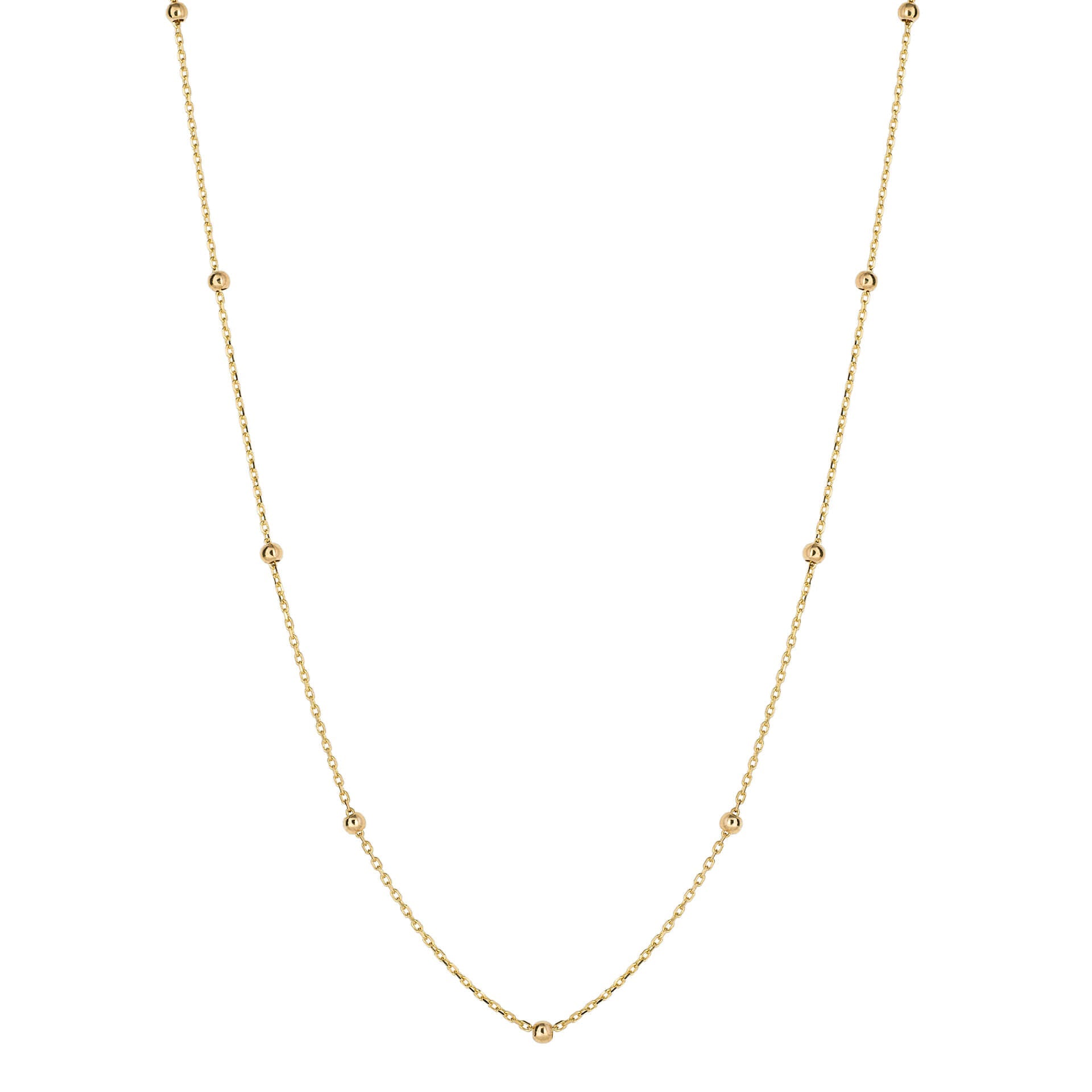 Elements Gold Fine Ball Station Chain Necklace