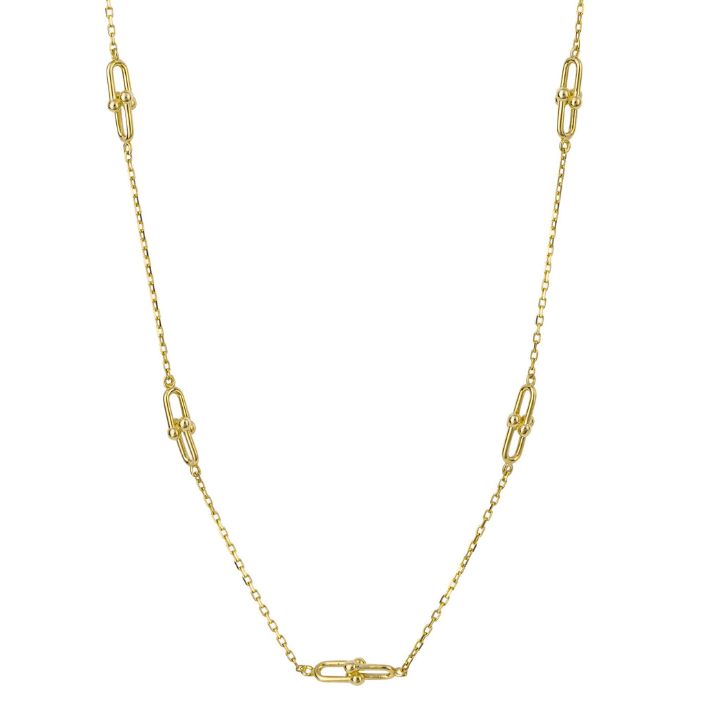 Elements Gold U Shape Link Station Necklace