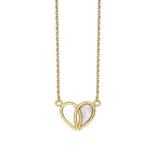 Elements Gold Heart Necklace with Mother of Pearl
