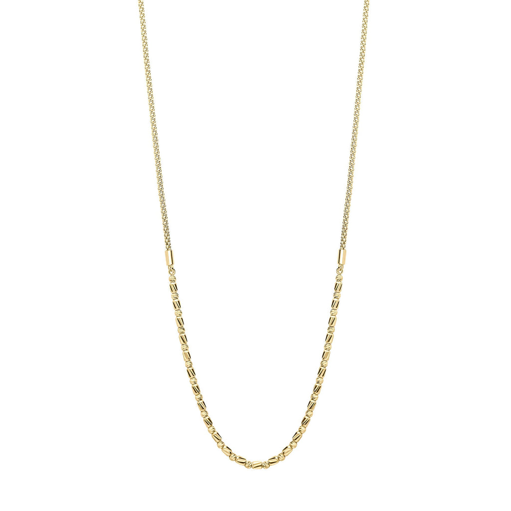 Elements Gold Diamond Cut Bead Bar Necklace
