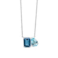 Elements Gold Toi et Moi Blue Topaz Necklace