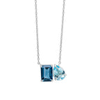 Elements Gold Toi et Moi Blue Topaz Necklace