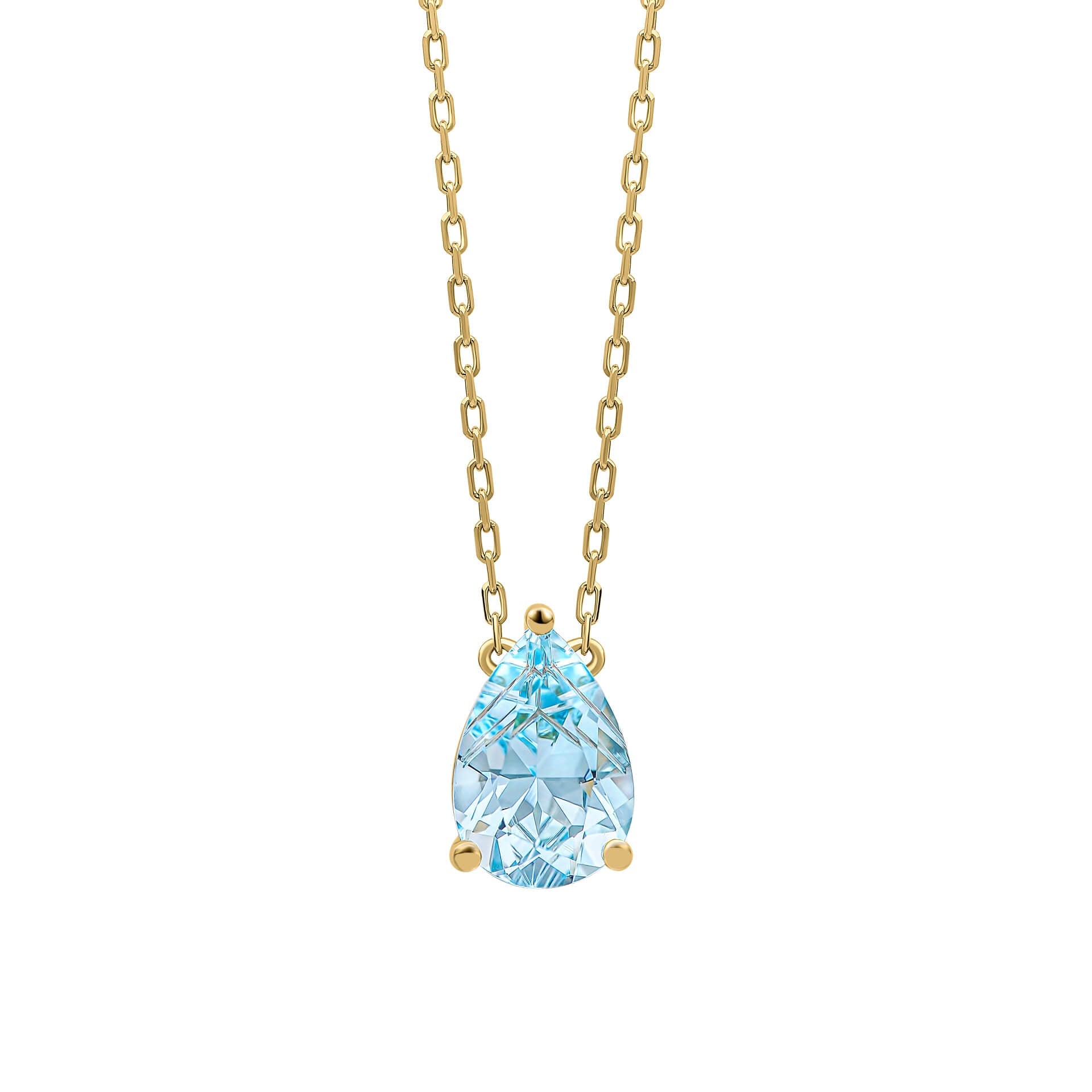 Elements Gold Pear Fancy Cut Topaz Necklace