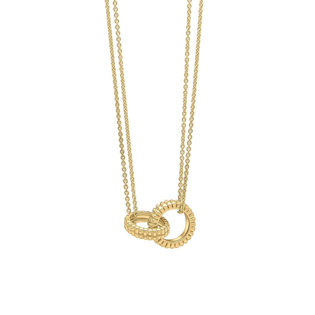 Elements Gold Ridged Texture Interlinking Necklace