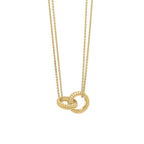 Elements Gold Ridged Texture Interlinking Necklace