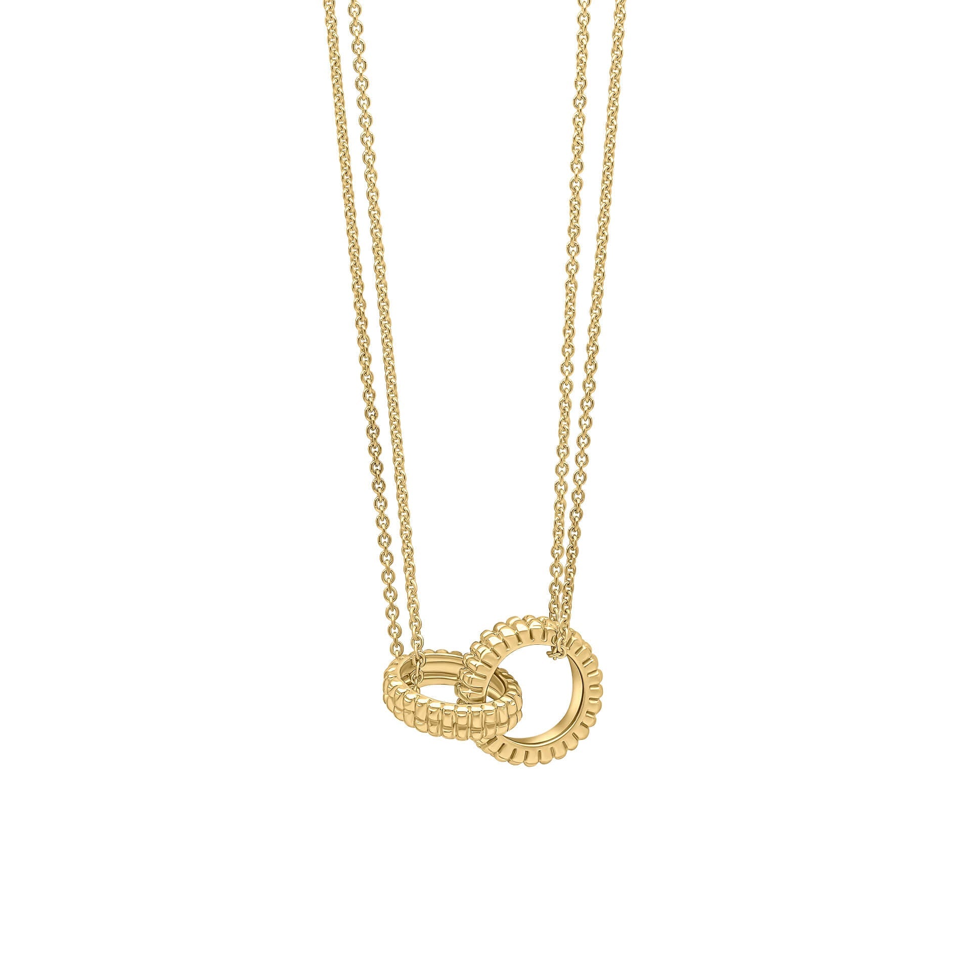 Elements Gold Ridged Texture Interlinking Necklace