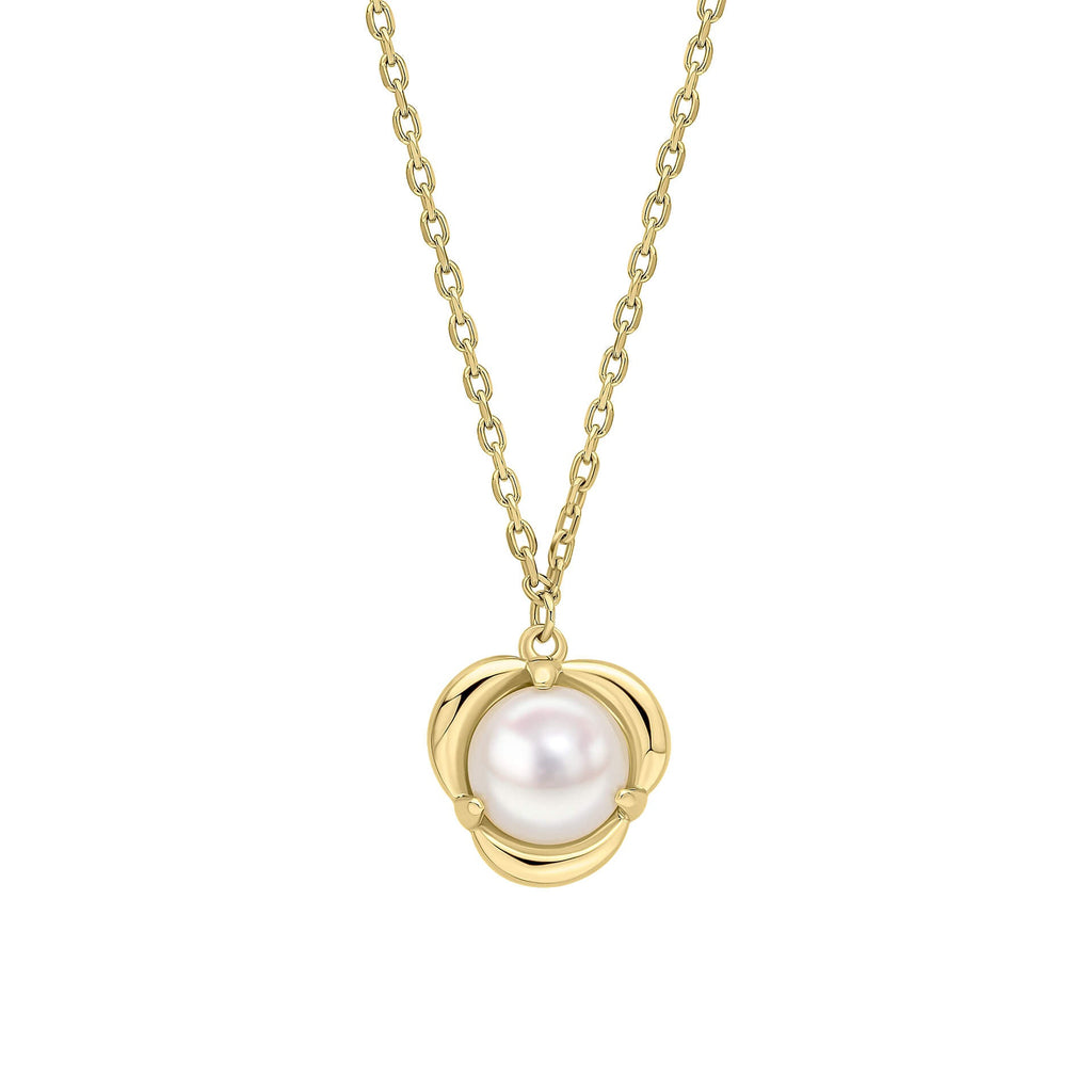 Elements Gold Petal Set Pearl Necklace