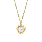 Elements Gold Petal Set Pearl Necklace