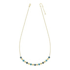 Elements Gold Ornate Blue Topaz Necklace
