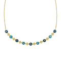 Elements Gold Ornate Blue Topaz Necklace