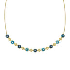 Elements Gold Ornate Blue Topaz Necklace