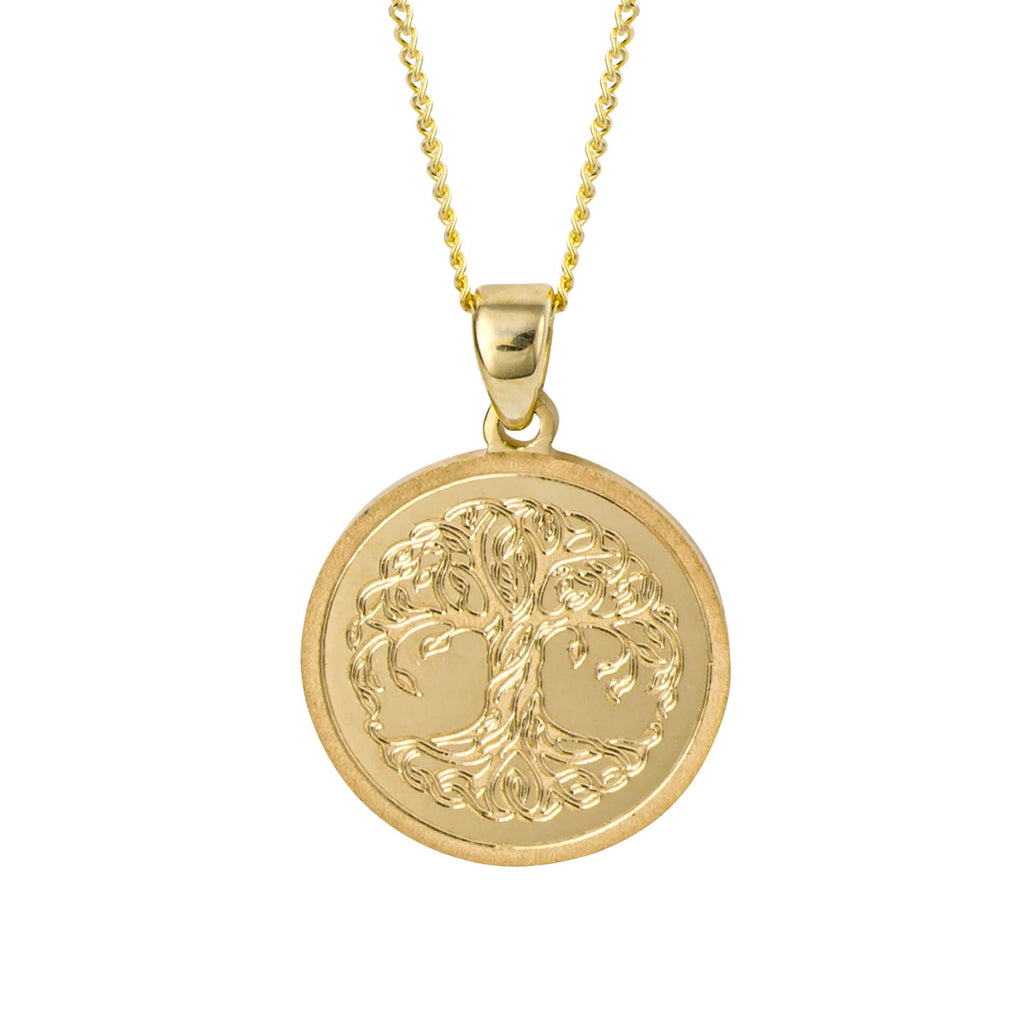 Elements Gold Engraved Tree of Life Pendant