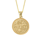 Elements Gold Engraved Tree of Life Pendant