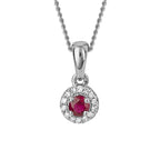 Elements Gold Round Precious Stone Pendant with Diamond Surround