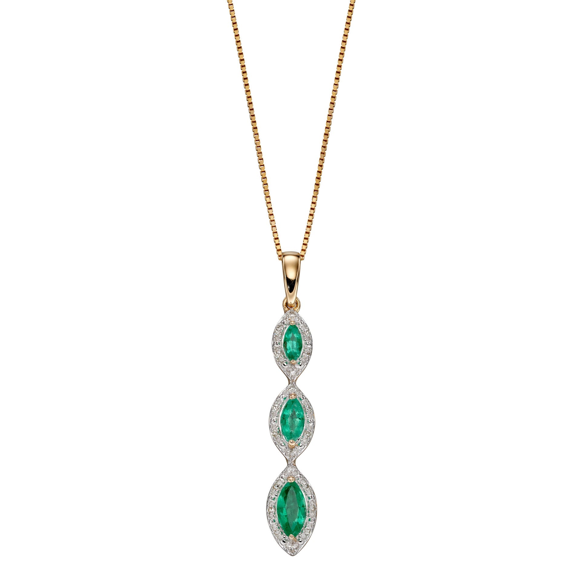 Elements Gold Marquise Triple Drop Pendant