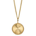 Elements Gold Granulation and Brushed Surface Disc Pendant
