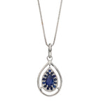 Elements Gold Cut Out Teardrop Pendant with Precious Stone