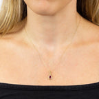 Elements Gold Cut Out Teardrop Pendant with Precious Stone