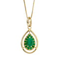 Elements Gold Cut Out Teardrop Pendant with Precious Stone