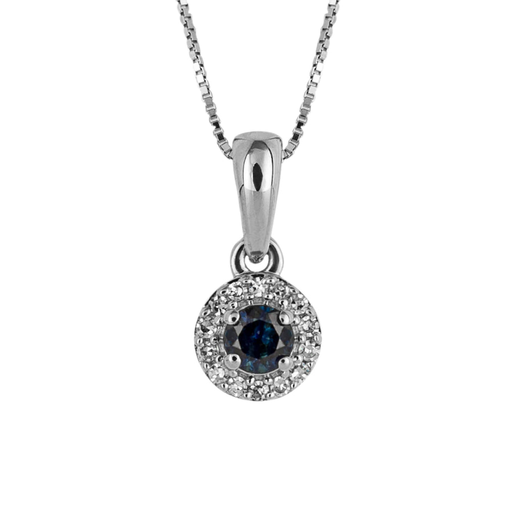 Elements Gold Round Precious Stone Pendant with Diamond Surround