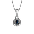 Elements Gold Round Precious Stone Pendant with Diamond Surround