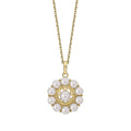 Elements Gold Floral Freshwater Pearl Pendant
