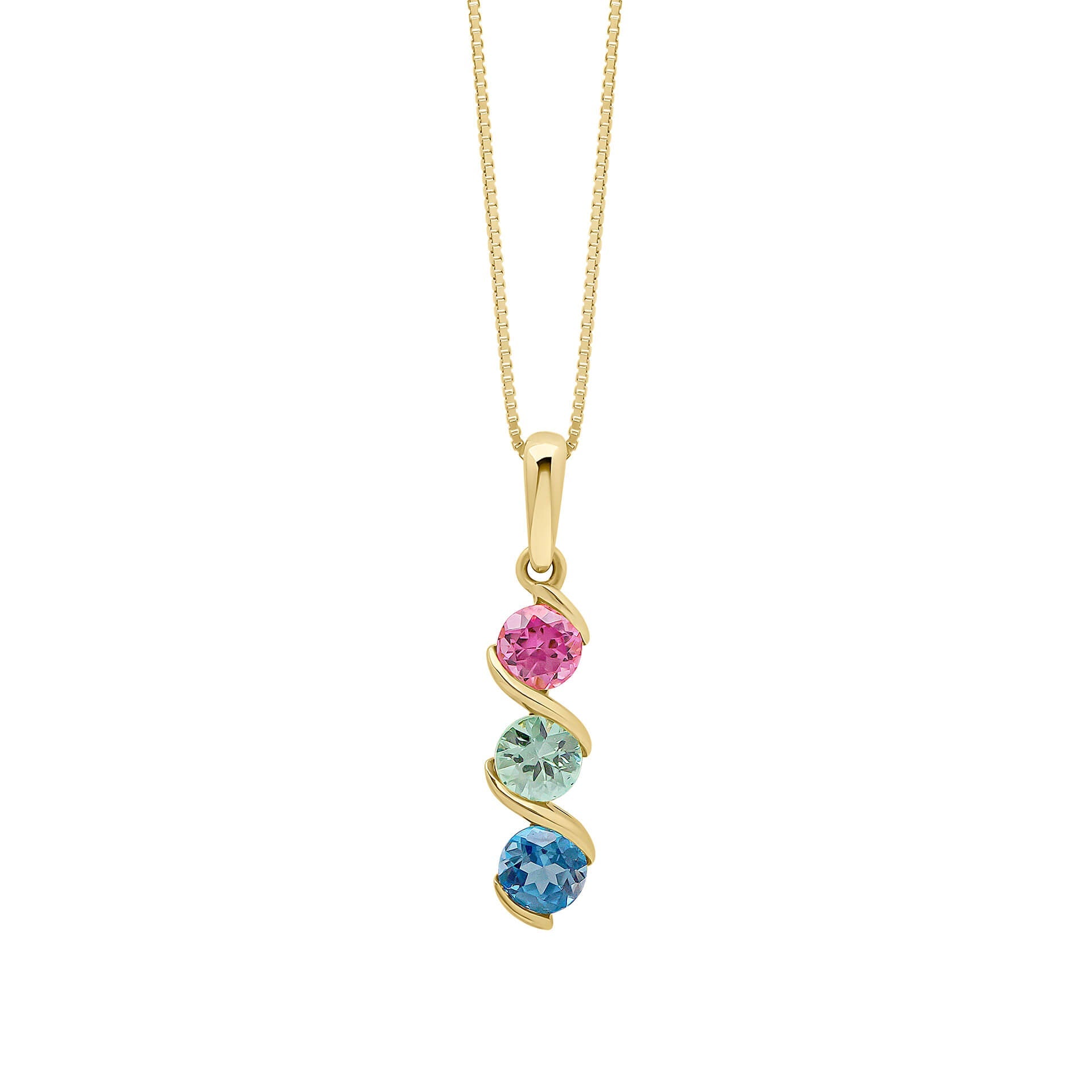Elements Gold Amalfi Three Colour Twist Pendant