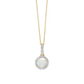 Elements Gold Round Diamond Surround Opal Pendant