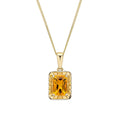 Elements Gold Detailed Octagon Citrine Pendant