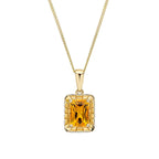 Elements Gold Detailed Octagon Citrine Pendant