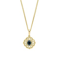 Elements Gold Ornate Sapphire Pendant