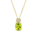 Elements Gold Cushion Cut and Cluster Peridot Pendant