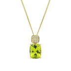 Elements Gold Cushion Cut and Cluster Peridot Pendant