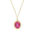 Elements Gold Oval Cut Pink Topaz Pendant