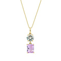 Elements Gold Toi et Moi Quartz and Amethyst Pendant