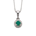 Elements Gold Round Precious Stone Pendant with Diamond Surround